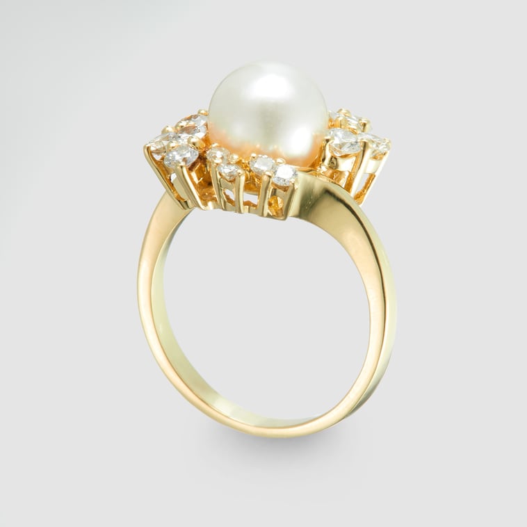 Ring mit Zuchtperle & Brillanten, 2 von 3