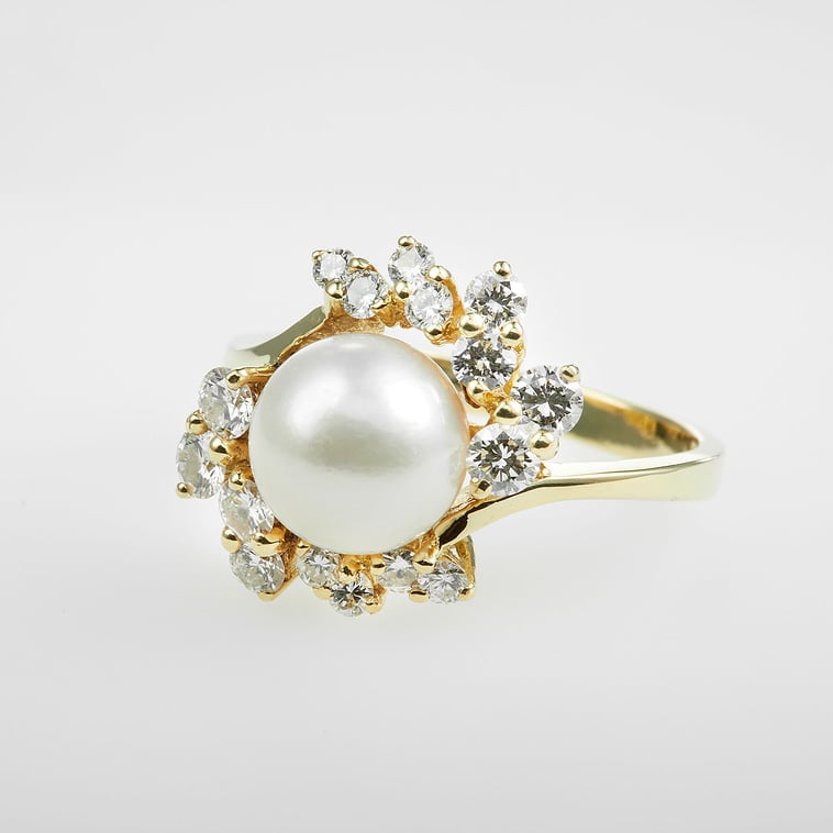 Ring mit Zuchtperle & Brillanten, 1 von 3